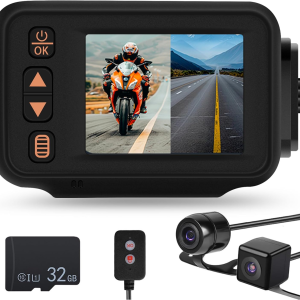 Motorcycle front and rear driving recorder 2-inch touch screen