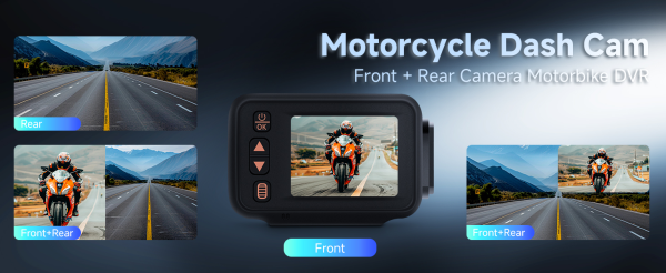 Motorcycle front and rear driving recorder 2-inch touch screen - Image 8