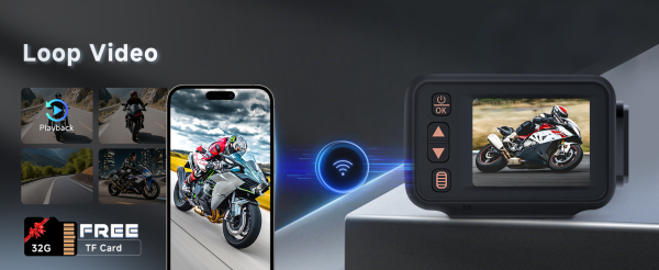 Motorcycle front and rear driving recorder 2-inch touch screen - Image 9