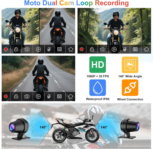 M6Pro motorcycle dashcam, quick detachable bracket - Image 5