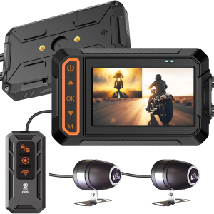 Motorcycle front and rear camera recorder, 3-inch