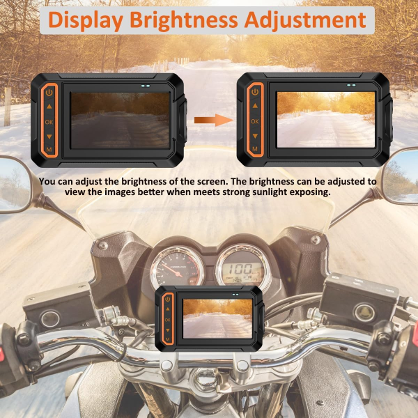 Motorcycle front and rear camera recorder, 3-inch - Image 8