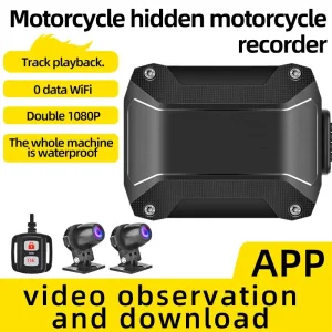 2K WiFi riding machine waterproof high definitionscreenless dual recording GPS parking monitoring motorcycle recorder